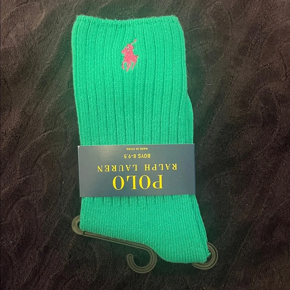 Polo by Ralph Lauren Vibrant Green Boys Casual Socks 💕